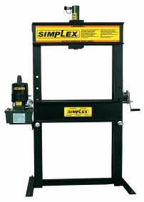 9 1/" 3 3/4" " " 1/1" 3" 1/4" 11 1/4" 7 1/4" 30" 3 3/8" thru 48 1/" 1/" A manufacturer of industrial gear boxes used the Simplex ton press in their production assembly line to press various size