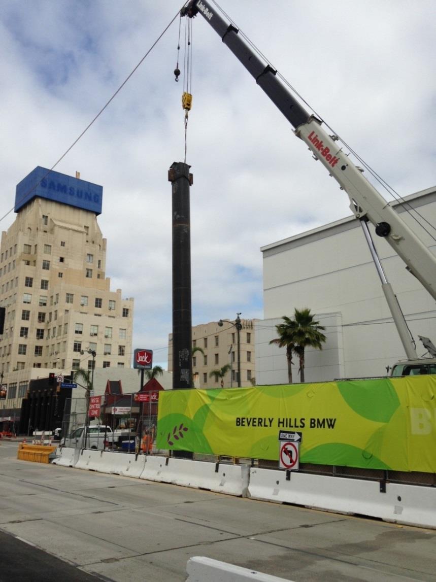 Wilshire/La Brea Station Center Opening Utilization Thru February 2020 Center opening is a large underground access shaft located behind concrete barriers at Wilshire/Sycamore The project needs to