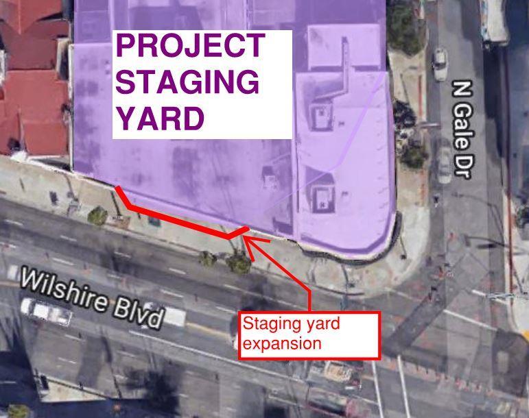 Wilshire/Gale Staging Yard Bump Out *Per City Staff Approval Wilshire/Gale staging yard is an underground access point for the La Cienega station construction Bump-out of the property at staging yard
