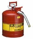 5 Litre Capacity 19 Litre Capacity Justrite Steel Type II Safety Cans Justrite Type II Safety cans are manufactured from coated steel and feature the Safe Squeeze systems for safe and controlled