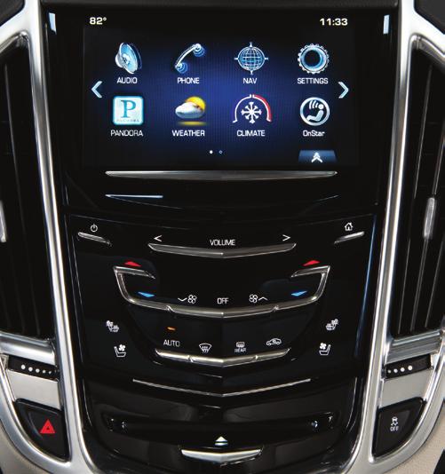 CUE Touch Screen and Controls Applications: Touch the screen icon to access the desired application VOLUME: Touch arrows or swipe finger above chrome bar CUE Power On/Off Driver s Temperature Control
