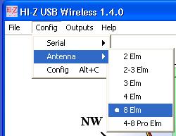 If properly connected you will see the selected USB: COM port displayed in the status panel at the bottom of the application screen.