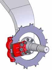 on the gear leg side Put in the brake disc between the two brake pads : YOU MUST NOT DISASSEMBLE THE CALIPER TO DO
