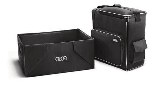 02 Luggage compartment box (foldable) Made from black polyester, offers a storage capacity of up to 32 litres. Easily assembled using Velcro tabs, providing a functional and practical solution.