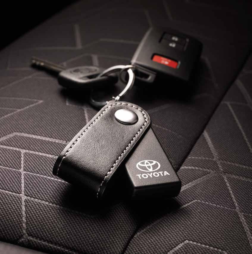 KEY FINDER You need your keys, now. Once synced to your iphone, the Toyota Key Finder 8 can alert you when you leave keys behind or locate them from up to 60 feet away.