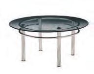 Table Glass, Chrome 36" Round