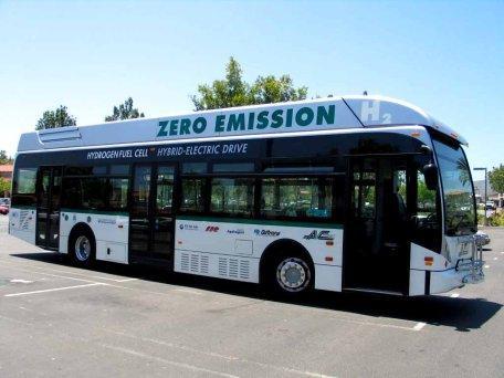 Hydrogen tanks on the roof of the bus will provide a range of approximately 300 miles.