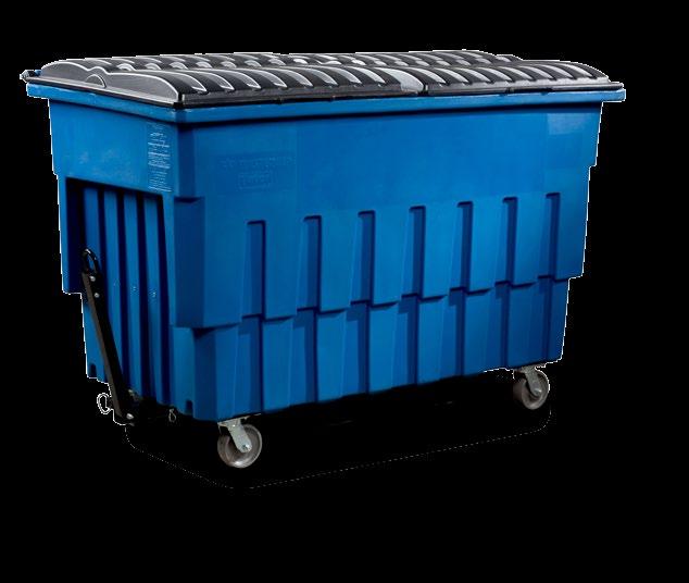 AVAILABLE IN THESE STANDARD COLORS Available in 1 and 2 cubic yards, and feature load ratings up to 2,300 lbs. Equipped with standard forklift pockets.