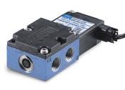 Direct solenoid and solenoid pilot operated valves Function Port size Flow (Max) Individual mounting Series 4/2 1/8 - # 10-32 0.3 C v Inline OPERTIONL ENEFITS 1.