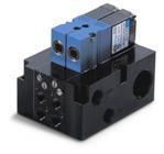 Direct solenoid and solenoid pilot operated valves Function Port size Flow (Max) Manifold mounting Series 4/2 1/8" - 5/32 O.D. Pressed-in 0.3 C v tube receptacles plug-in OPERTIONL ENEFITS 1.