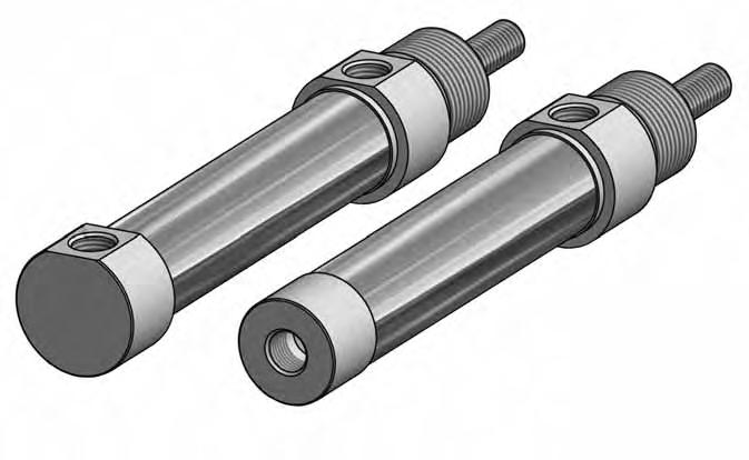 Pneumatic cylinders, piston-ø 16 25 mm Single acting Basis according to DIN ISO 6432 Technical data for series HEZ, HES Order code HEZ-16-025-100 Series HEZ = air supply at back, central HES = air