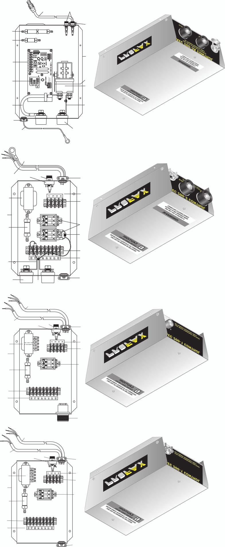 AEC Control Boxes 00 A Cover, top N/S* A Base 00 Fuse holder 0 Fuse ¼ amp slo blo N/S* 0 Strain relief () 00 Terminal strip pole 00 Decal, pole terminal strip 00 Terminal strip pole AEC 00-00 Decal,