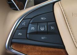 ENGAGING SUPER CRUISE To use Super Cruise, Adaptive Cruise Control must be on. B A 1. Press the Adaptive Cruise Control button (A) on the steering wheel to turn on Adaptive Cruise Control.