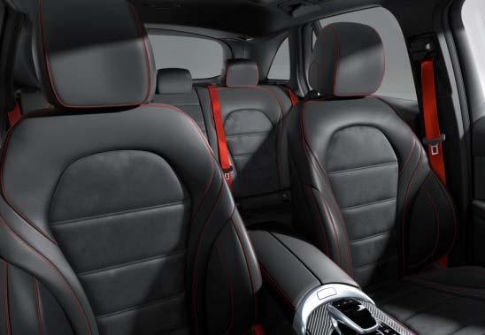 0 screen ARTICO/DINAMICA Upholstery w/red stitching & ARTICO Leather Dashboard AMG