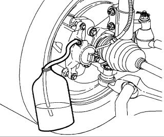 Page 4 of 9 3. Bleed individual calipers and wheel cylinders. IMPORTANT: To assist in freeing trapped air, tap lightly on caliper casting with a rubber mallet. 3.1 Place wrench over bleeder screw. 3.2 Attach transparent hose over bleeder screw nipple.