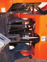 Lift Arm Pin Protection Lift arm pins are protected with bushings and dust covers to increase pin life and reduce maintenance.