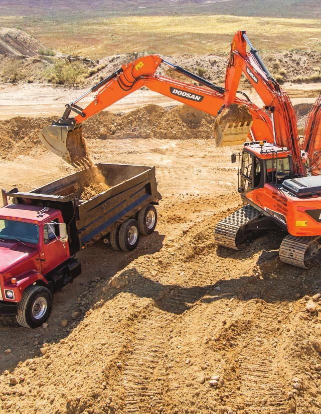 PRODUCTIVITY With quick cycle times, efficient designs and plenty of power, you will fit more work into fewer hours with Doosan excavators.