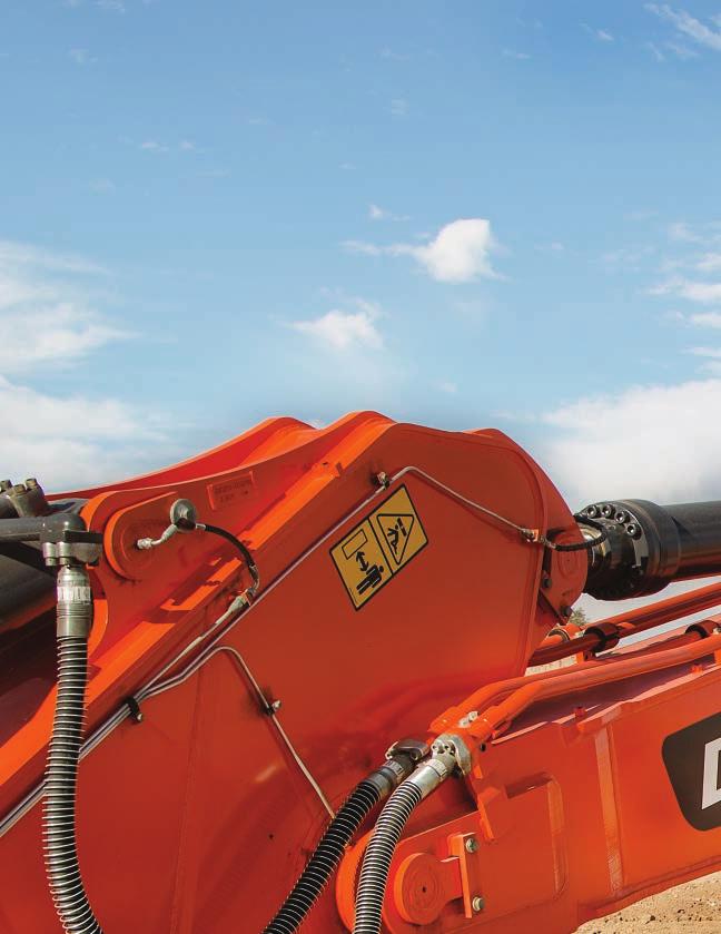 DURABILITY / RELIABILITY Like you, Doosan excavators are ready to keep at it until the job is finished.