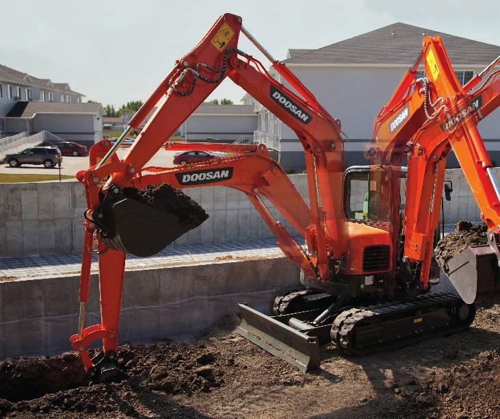 DOOSAN DELIVERS Productivity With quick cycle times, efficient designs and plenty of power, you ll fit more work into fewer hours with a Doosan excavator.