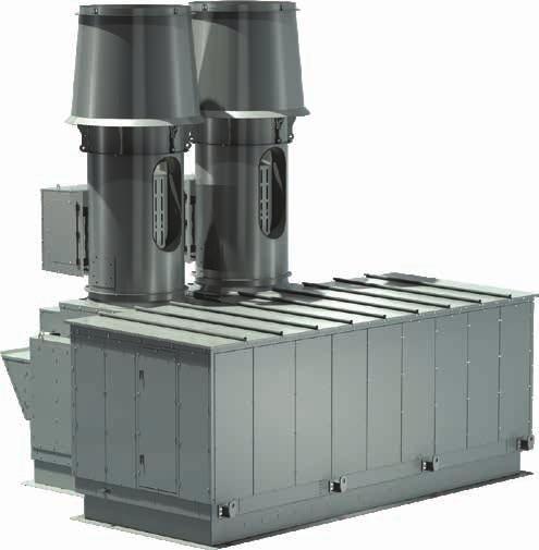 include high plume, high plume dilution and Variable Geometry Nozzle (VGN) Utilizes an efficient and quiet mixed flow impeller Bifurcated fan housing with motor, drive, and bearings located out of