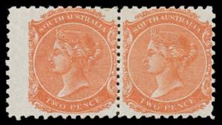 Prestige Philately - Auction No 168 Page: 10 SOUTH AUSTRALIA (continued) Lot 291 291 * A 1876-1904 Crown/SA 2d orange-red wing-margin