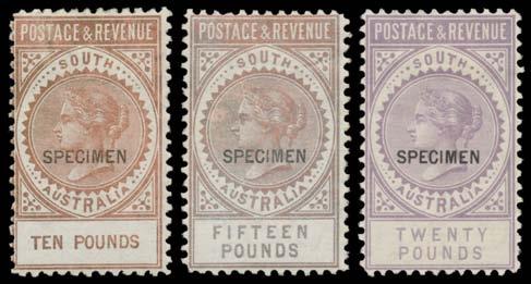 (20) 500 312 D A- Lot 312 1886-96 'POSTAGE & REVENUE' Perf 10 2/6d dull violet SG 195a marginal single & a horizontal pair (+ DLR 2d & 6d) tied to 1885 registered parcel piece