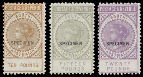 Prestige Philately - Auction No 168 Page: 16 SOUTH AUSTRALIA - The Long Stamps (continued) Ex Lot 314 314 * A/B 1886-96 'POSTAGE & REVENUE' Perf