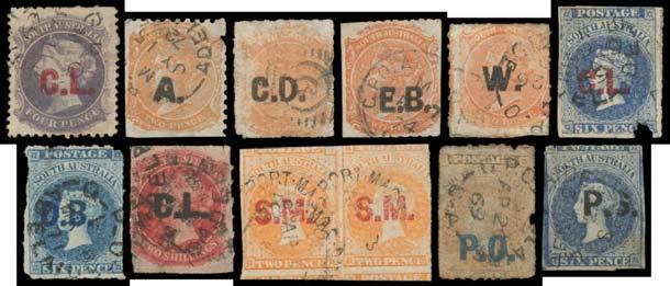 SOUTH AUSTRALIA - Official Stamps - Departmental Overprints We are pleased to introduce the collection formed by Rodney Attwood of Adelaide.