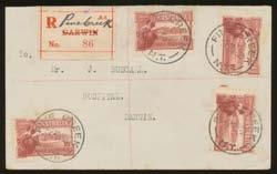 ' on 4d on 1893 cover to GB; & 2) on 2d violet on 1910 Union Manufacting cover to Melbourne. PO -/7/1874; closed 18/2/1942.