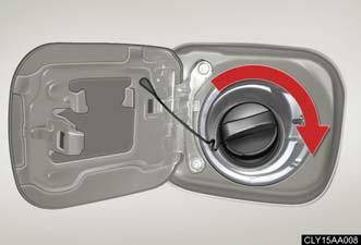 1-5. Refueling Closing the fuel tank cap When replacing the fuel tank cap, turn it until one clicking sound is heard.