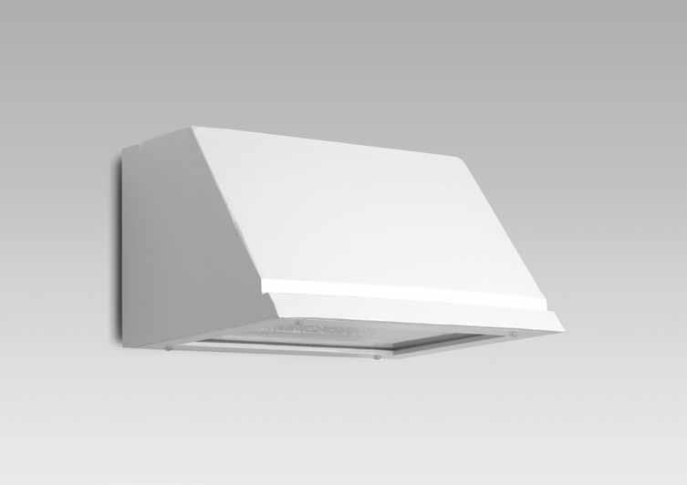 1203, 1205 Architectural Wall Pack OUTDOOR INDOOR This architectural cast aluminum wall pack can be mounted to light upwards or downwards.