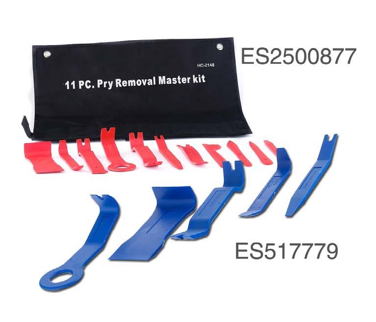 Make the job easier and prevent damage to headliners and other interior trim with ECS Tuning Trim and Molding emoval Tool Sets: ES2500877 and ES517779.