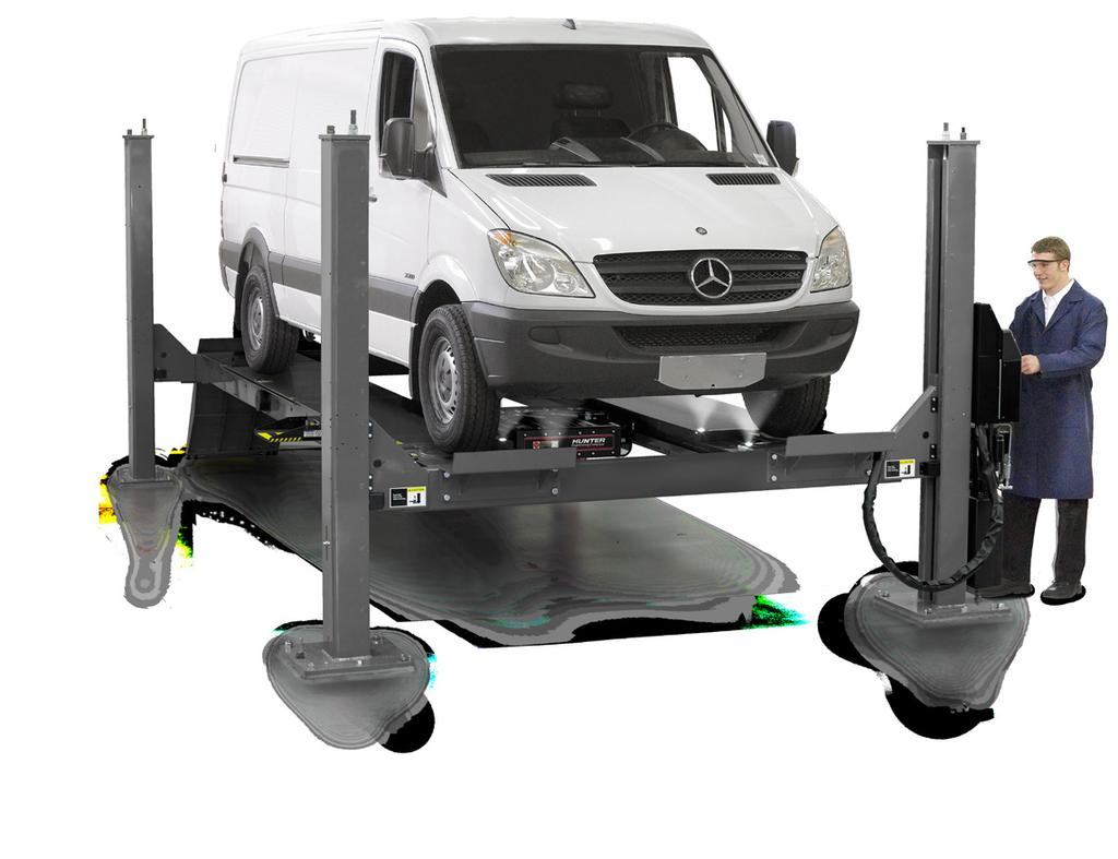 4PMB, the only Mercedes-benz approved alignment rack for Sprinter 4PMB-ISE Shown with optional Swing Air
