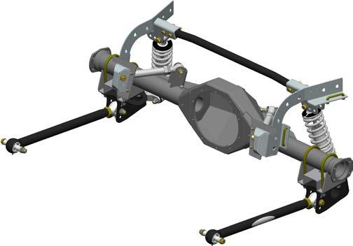 Upper Control Arm Modification Maximizing the length of the upper control arm to minimize dramatic and unwanted changes in pinion angle and driveshaft alignment during suspension travel was an
