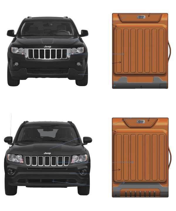 Soft luggage Jeep Grand Cherokee Main\expander zippers Small front pocket Front pocket zipper stitching Jeep Compass Protective anti-scratch fabric