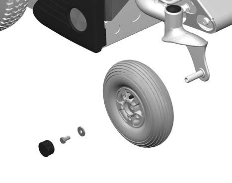 Clean as necessary to remove dirt and rust. Replace damaged parts. Rear wheel 2. Fit the wheel onto the axle with the use of hand force only. Make sure the rim is fully seated upon the axle. 3.