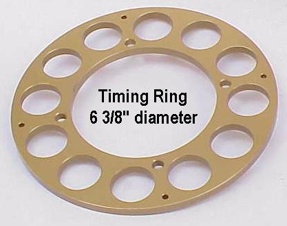 We have available a timing ring that is shrink fit to the blower hub.