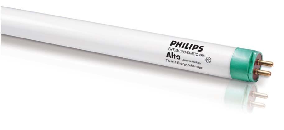 Innovation: efficient T5HO lamps Philips Energy Advantage: 49W T5HO (5W power reduction for same