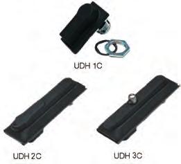 UWMB, Wallmounting brackets UDH2C UDH0C UDH3C Description: Swinghandle to replace the standard lock in UCP/UCPT enclosures. For the swinghandle UDH2C and UDH3C, machining is required.