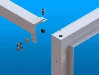 design of fastener between frontrear frames and depth profiles Placed