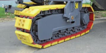The original Wirtgen Poly Grip track pads consist of a steel base plate made of highly hardened and tempered and coated boron steel and a pad made of an extremely low wearing polyurethane mixture,