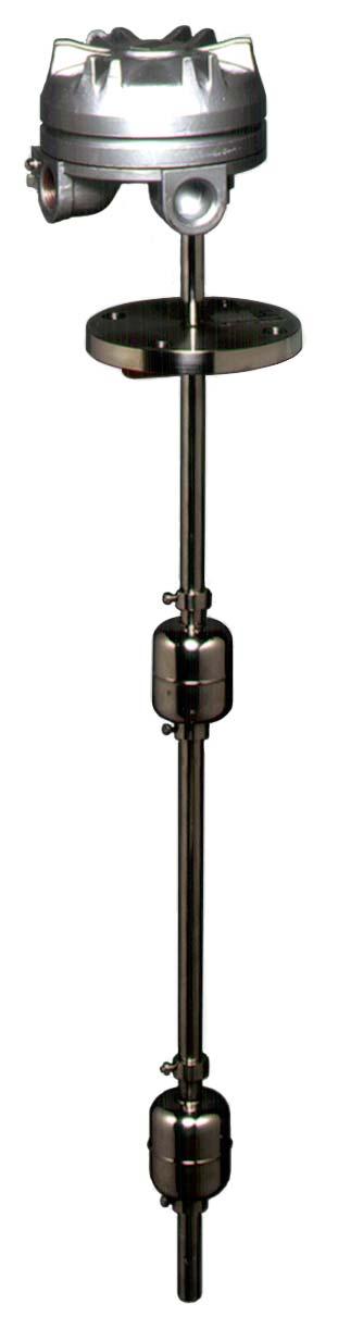 FOR MULTIPOINT LEVEL ALARM ETECTION BY ONE UNIT FP- Series FLOAT LEVEL SWITC OUTLINE The FP- series is a float level switch, which is installe through the tank nozzle on tanks an/or pits.