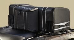 Soft rack bags and a fender bag help keep your cargo safe and secure.