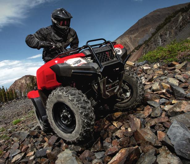 INDEPENDENT REAR SUSPENSION Independent rear suspension (IRS) does more than just give your Rancher a smooth ride over rough terrain.