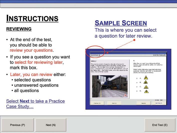 section four the case study test You will be presented with a set of facts the case study which will appear on the left-hand side of the screen.