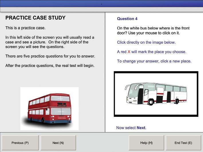 section four the case study test 4. Hot spot using the mouse, clicking on an appropriate area of an illustration. Short text you may also be asked to provide a short text answer by using the keyboard.