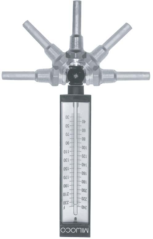7 & 9 INDUSTRIAL THERMOMETERS ADJUSTABLE ANGLE Miljoco industrial thermometers are designed for commercial construction & industrial applications such as piping & air ducts.