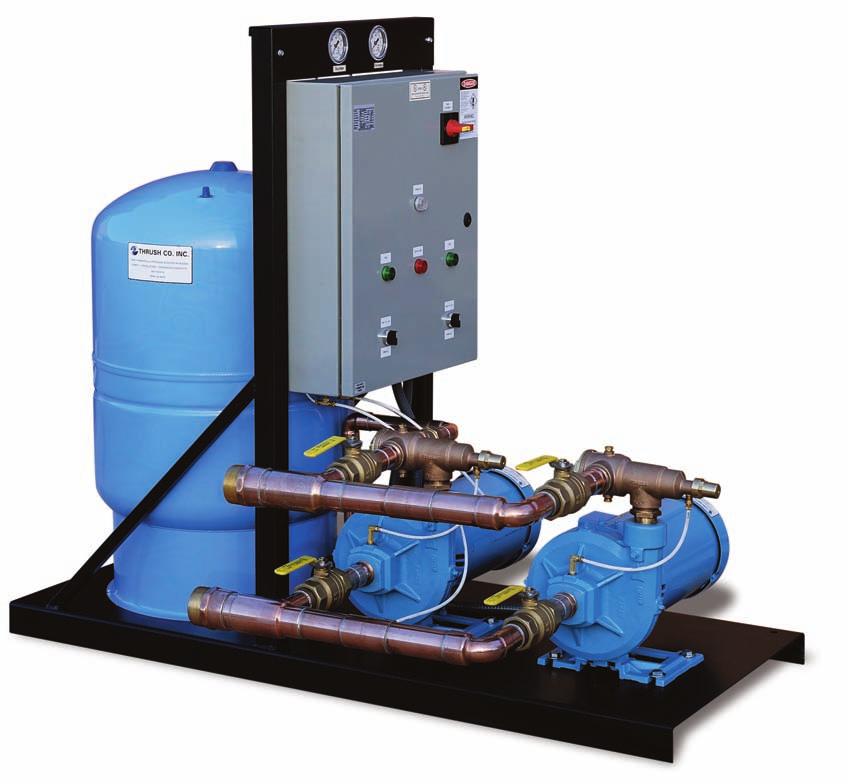 Installation 1. Pressure boosting is accomplished with Thrush end suction centrifugal pumps.