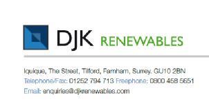 Domestic and Commercial Solar Photovoltaic & Thermal systems Dear Sir / Madam We would like to take this opportunity to introduce you to our company DJK Renewables, an established renewable energy