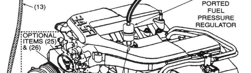 Figure 4 shows the installation assembly for Factory Fuel Injection kits. Figure 4 System Assembly Drawing 1.